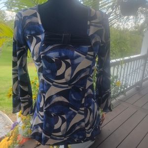 Plisse Pleat 3/4 sleeve Blouse